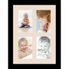 ArtToFrames Collage Photo Frame Single Mat with 4-4x6 Openings and Satin Black Frame.