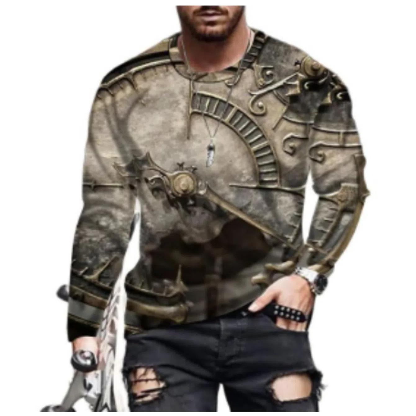 

Трендовая мужская футболка с длинным рукавом и 3D-графическим принтом — модный дизайн с круглым вырезом для комфорта в любое время года и приключений на свежем воздухе 6XL