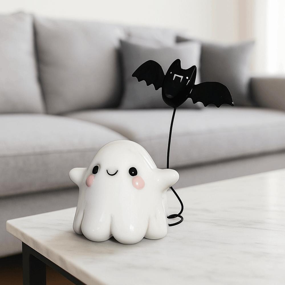 Resin Ghost Bat Ornaments Mini Ghost Ornament Funny Halloween Decoration Halloween Party