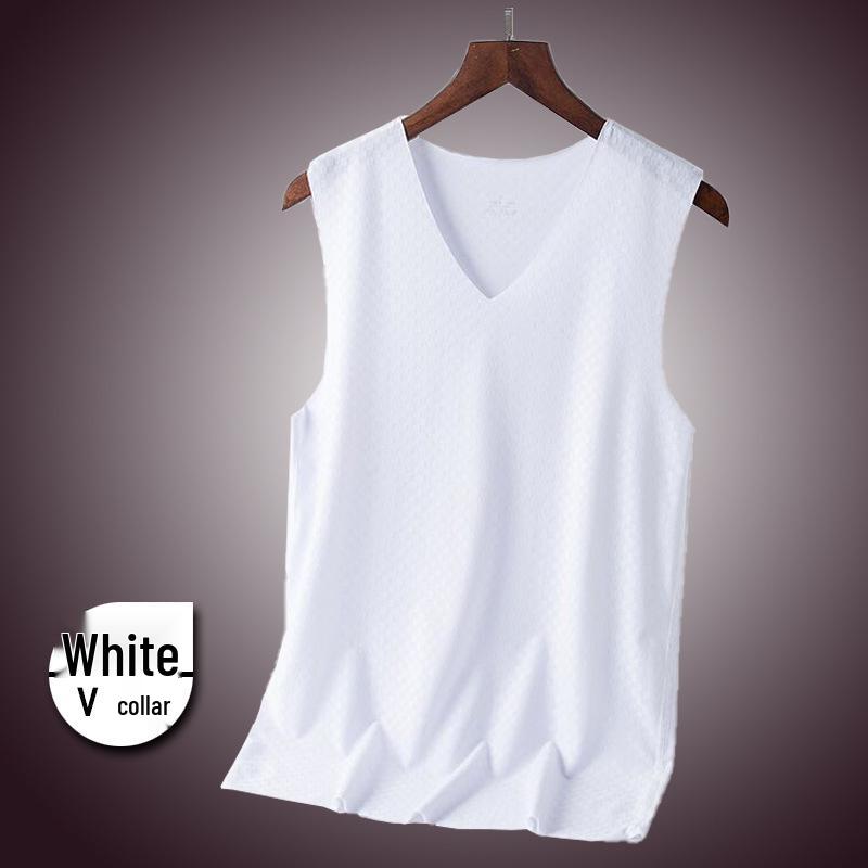 Men's Quick-Drying Slim Fit V-Neck Mesh Ice Silk Summer Tank Top