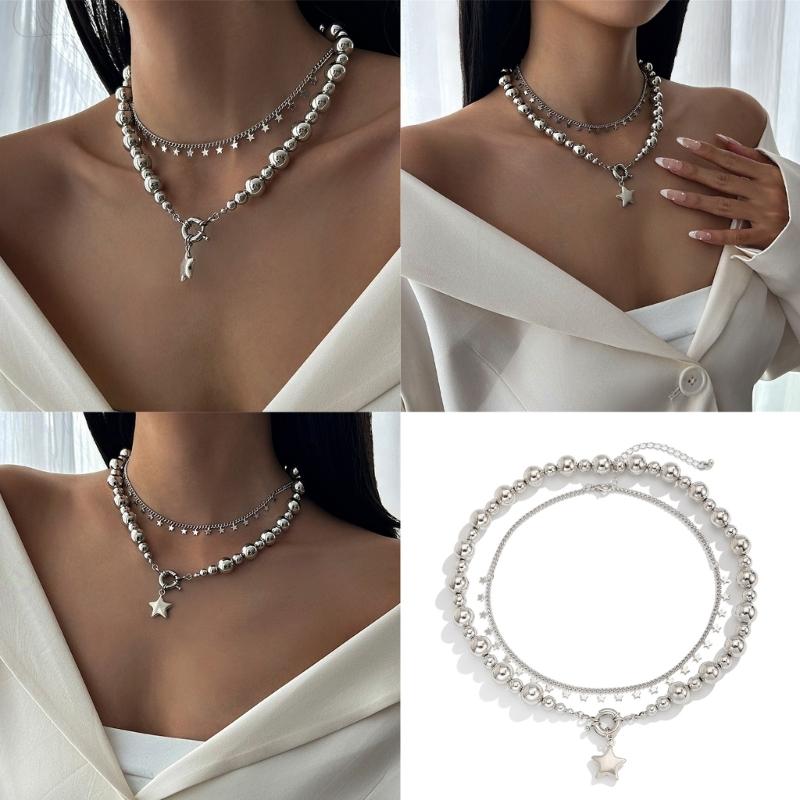 Minimalist Five Point Star Chokers Necklace with Sturdy Alloy Materials Chain Versatile Gothic Jewelry Accessory