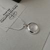 S925 Sterling Silver Niche Design White Agate Necklace Korean Fashion Simple Style Collarbone Chain