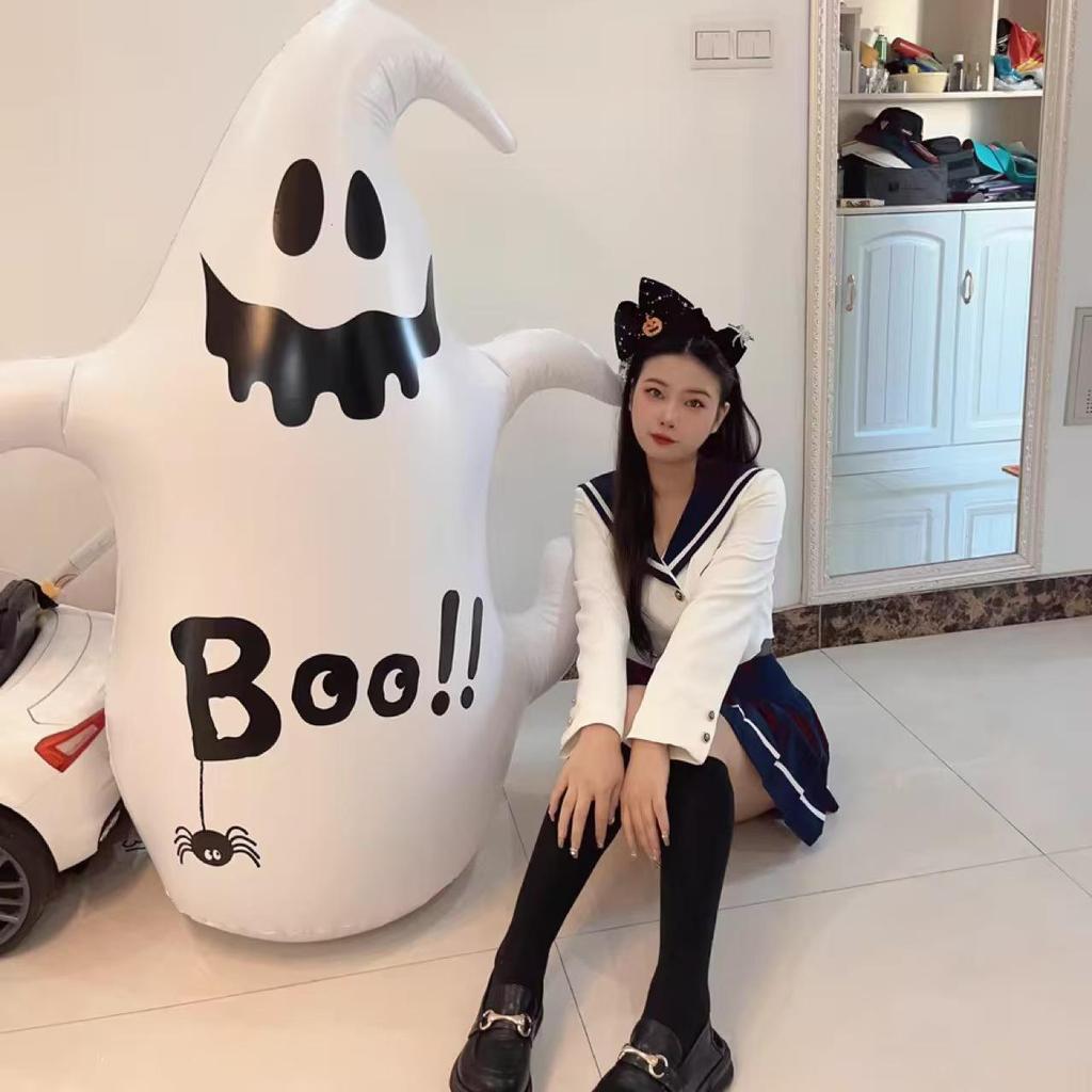 Inflatable Pumpkin Ghost Tumbler: Halloween Courtyard Decoration