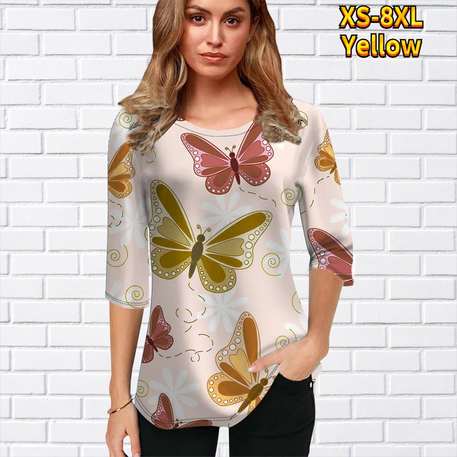 Printed Round Neck Half Sleeve Blouse