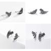 Retro Asymmetric Earrings Angel Demon Wing Earrings Female Classic Stud Earrings