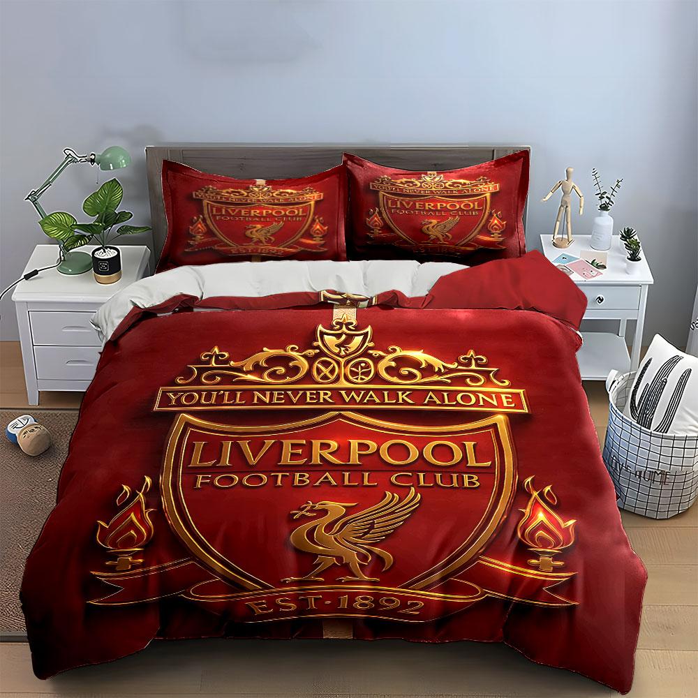 Fotbalový klub Liverpool Sada povlečení Sada povlaků na přikrývku Povlak na přikrývku Povlaky na polštáře (1 * Povlak na peřinu 2 * Povlaky na polštář, bez náplně do peřiny)