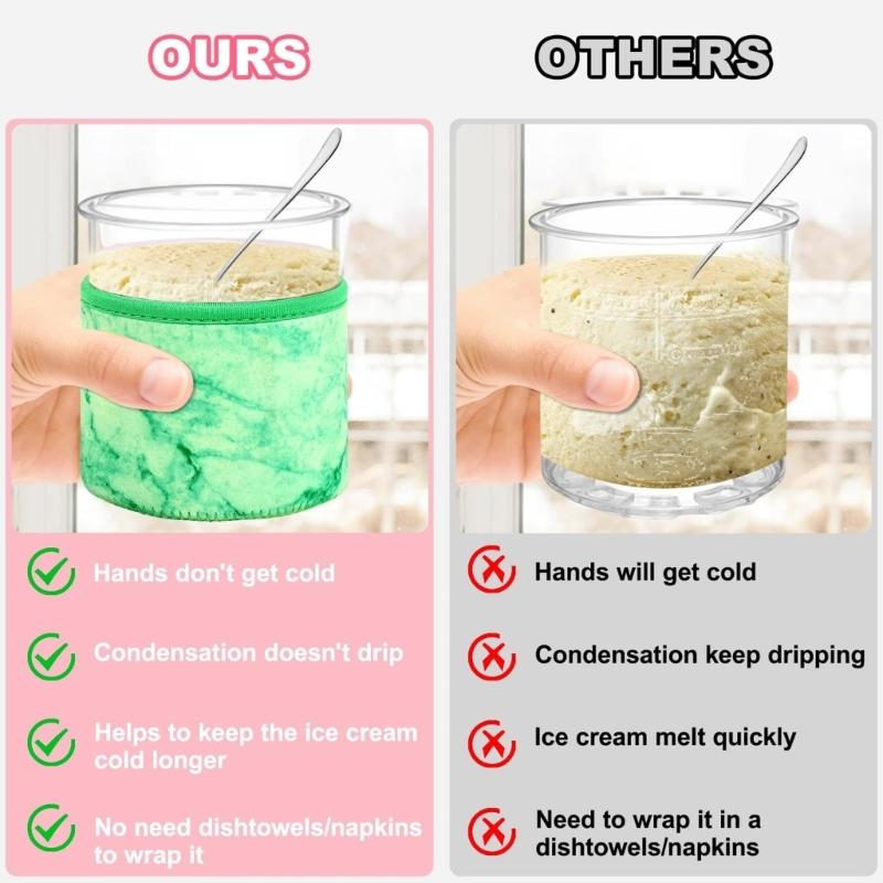 4pcs Colorful Cup Sleeves Insulated Cup Cover Ice Cream Jar Neoprene Sleeve Temperature Resistants Cup Cover Sleeves