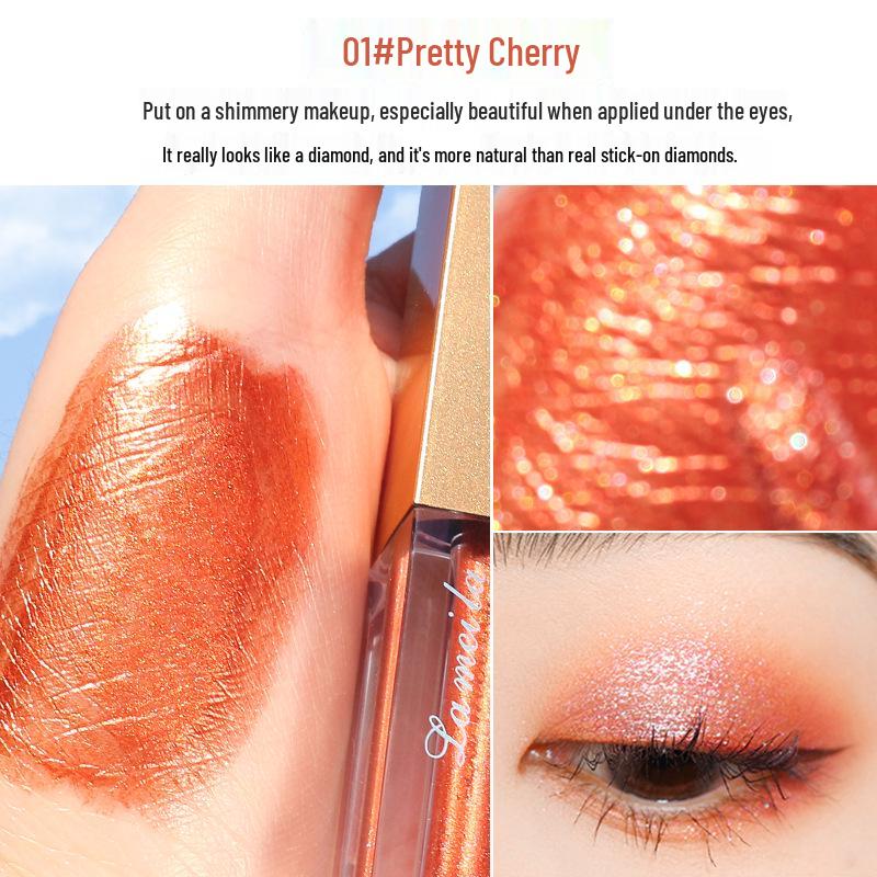 Liquid Diamond Shimmer Eyeshadow: Super Shiny Glitter Highlighter for Under-eye Brightening and Stage Makeup.