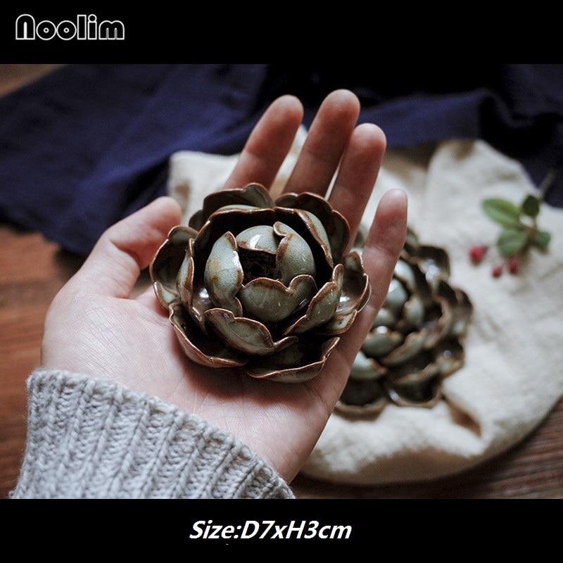 

Керамический держатель для ароматических палочек ручной работы с листьями лотоса, буддийские курильницы, домашний декор A