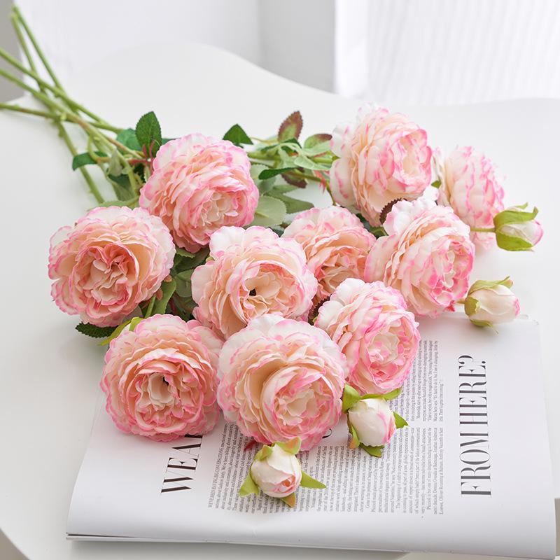Peony Silk Rose Bouquet: Artificial & Dried Flowers for Indoor Decoration Centerpiece