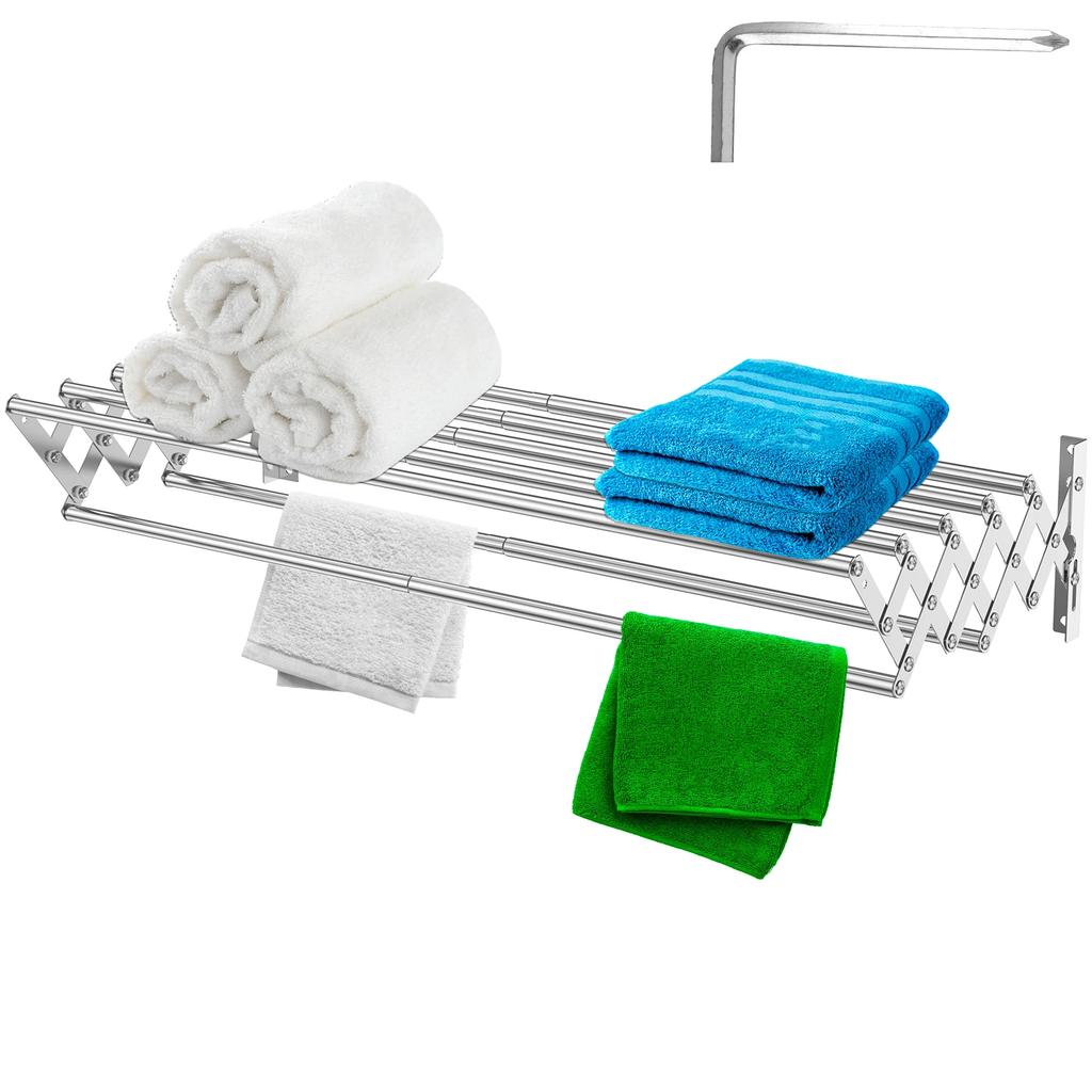 Laundry Drying Rack Collapsible Wall Mounted Clothes Drying Rack Stainless Steel Drying Rack Retractable Towel Drying Rack Space