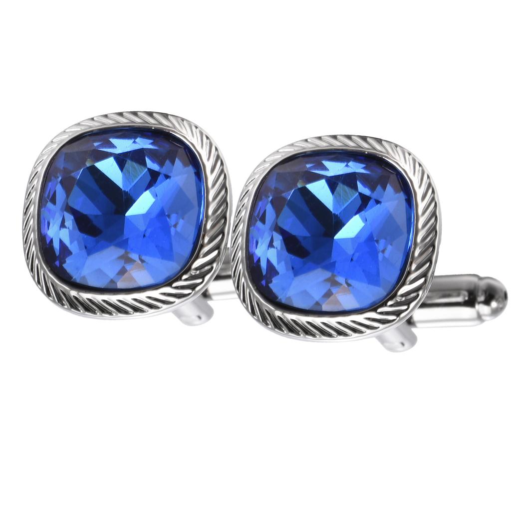 Rent Kobberbelagt Ekte Gull Herre Firkantet Krystall Zirkonium Franske Mansjettknapper Dressskjorte Premium Ermepigger Mansjettspenner