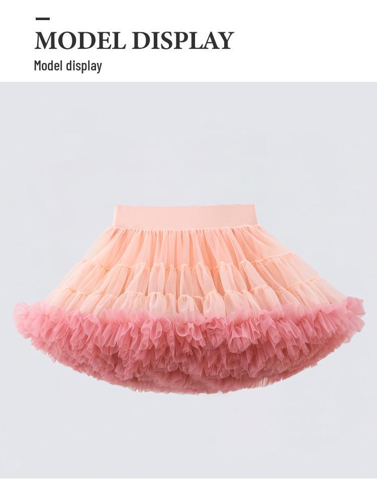 Second Generation Tulle Puffy Tutu Skirt - Spring/Summer Girls' Performance & Evening Princess Dress