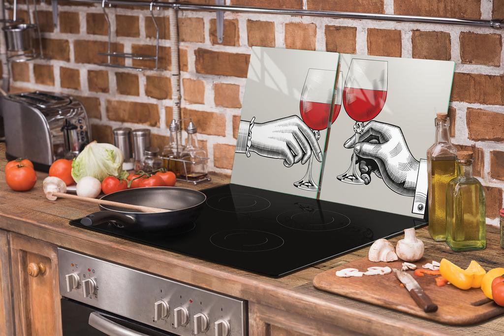 SZKLANA PŁYTA OCHRONNA NA KUCHENKĘ 90x52 WINO