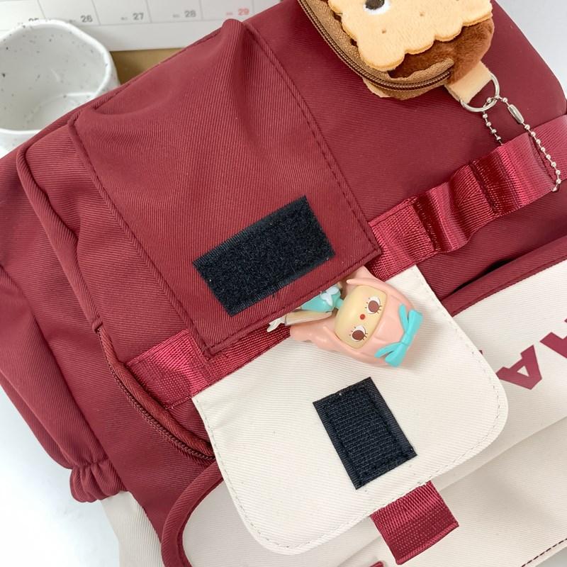 Color Block Crossbody Bag Women's Shoulder Bag Middle School Student Book Bag Girls Handbag