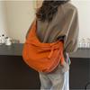 1pc Chic Solid Color Nylon Shoulder Bag for Women - Casual & Versatile Dumpling Style, Large Capacity, Zip Closure