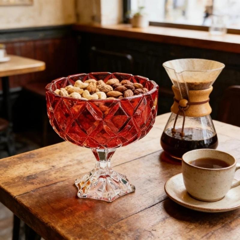 Clear Glasses Candies Jar With Wide Opening And Thickened Base Great For Kitchen Dining Room Or Coffee Table Decoration