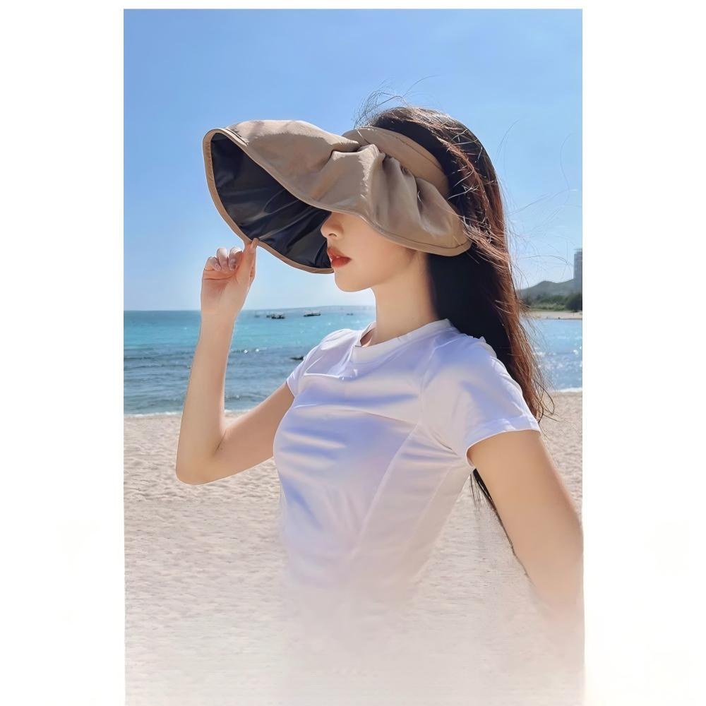 Summer Sun - blocking Hat Large Brim Face - shading Fresh - style Internet - famous Shell Hat Portable Foldable Headband Ideal