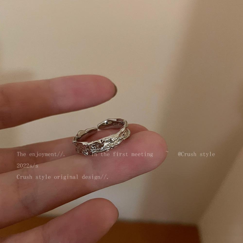 Ring Does Not Fade Niche Design Ins Opening Female High-end Sense Retro Cold Pearl Shell Versatile Irregular