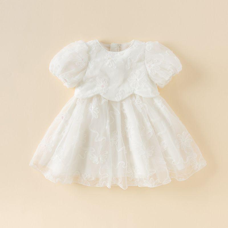 David Bella Kidsren s Skirt 2026 Summer New Style Girls Thin Mesh Dress Princess Dress White Dress White [Ready Stock] 130
