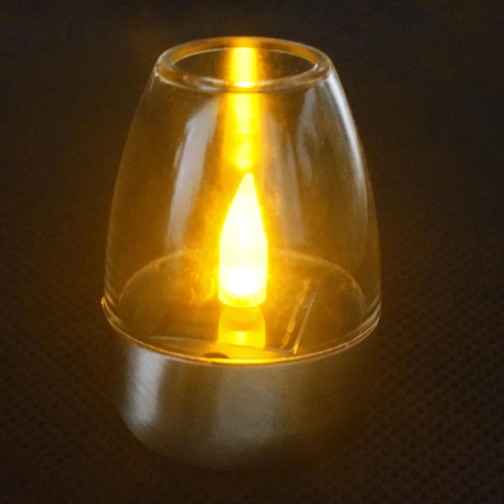 1-6PCS LED Stainless Steel Solar Candle Lights Outdoor Patio Garden Solar Lamp Lawn Deck Decorative Night Lights Solar Lantern
