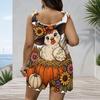 Women Plus Size Crew Neck Tank Romper Zebra Animal Print Jumpsuit Shorts