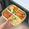 WORTHBUY 1200/1400ml Plastic Divided Lunch Box For Student Microwave Portable Large Capacity Sealed Fruit Salad Food Container