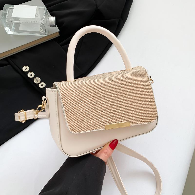 Pack Enjoy Time Popular Texture Splicing 2025 New Trendy Casual Fashion Simple Solid Color Foreign Style One Shoulder Crossbody Bag