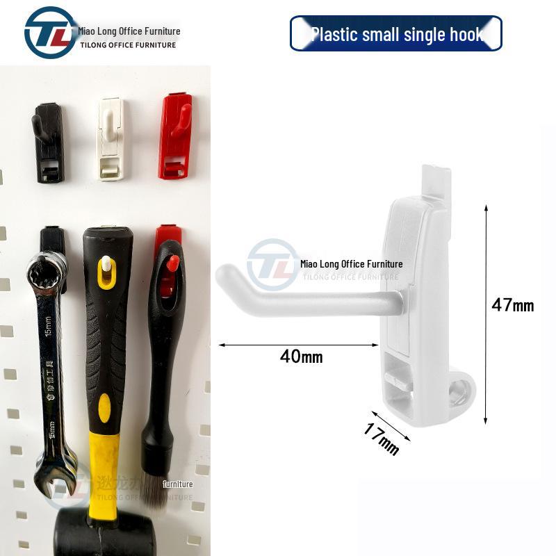 Plastic Pegboard Hooks with Square Hole - Wall-Mounted Tool Rack and Storage Shelf for Hardware Display