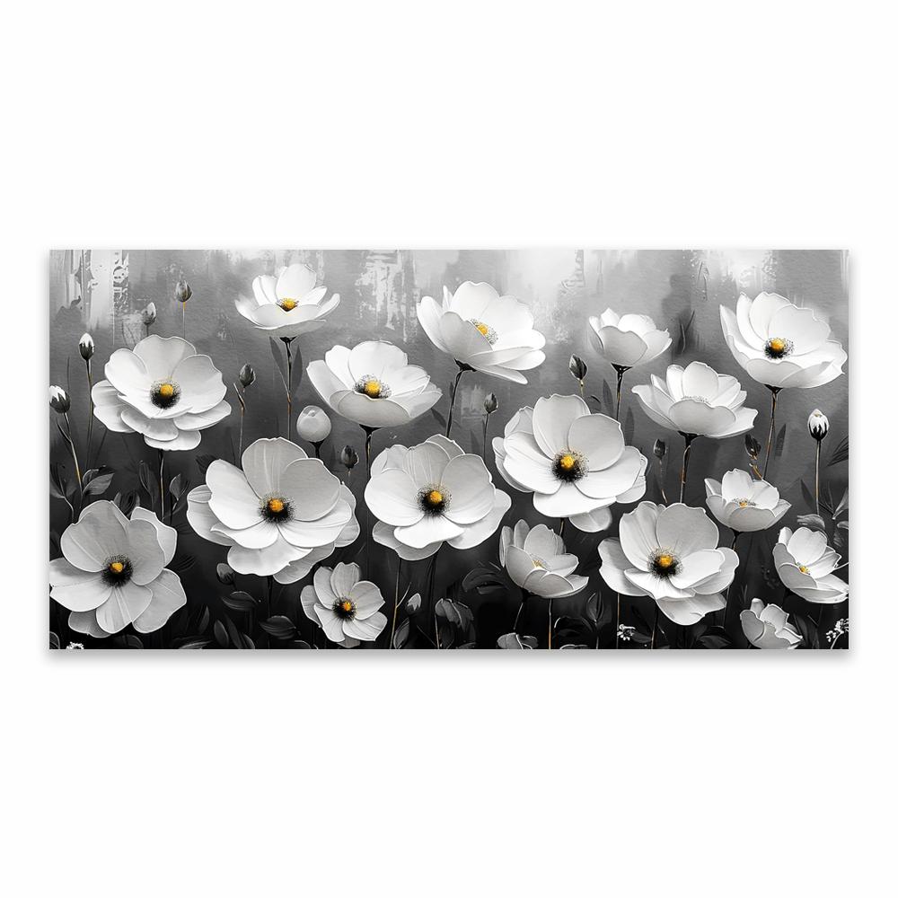Bedroom Modern Wall Art Prints Black And White Flower Wall Art Poster Large Canvas Painting Decoration Women's Bedroom Decor