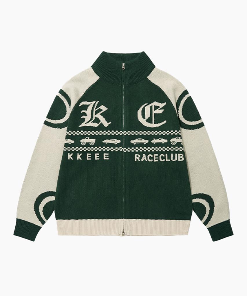 KKEEE Racing Ke Oversized Knit Zip-Up [Black]
