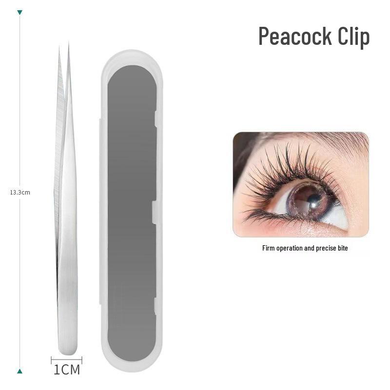 Gold Feather Eyelash Curler & Tweezers Set: Round Head Grafting Clip, Eyelash Blooming Tool for Artists