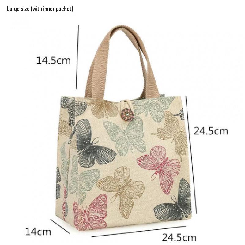 Stylish Bento Canvas Tote - Perfect Lunch Bag for Japanese Office Workers and Moms