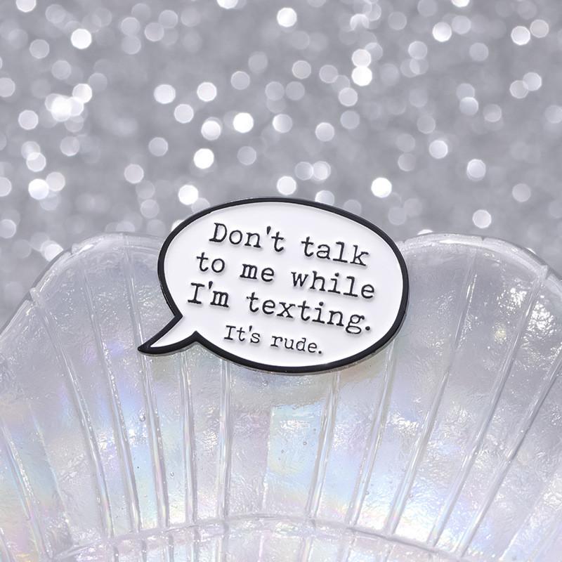 Brooch Contemporary Alloy With Distinctive Text Design Perfect For Statement Jewelry 2024 Spring