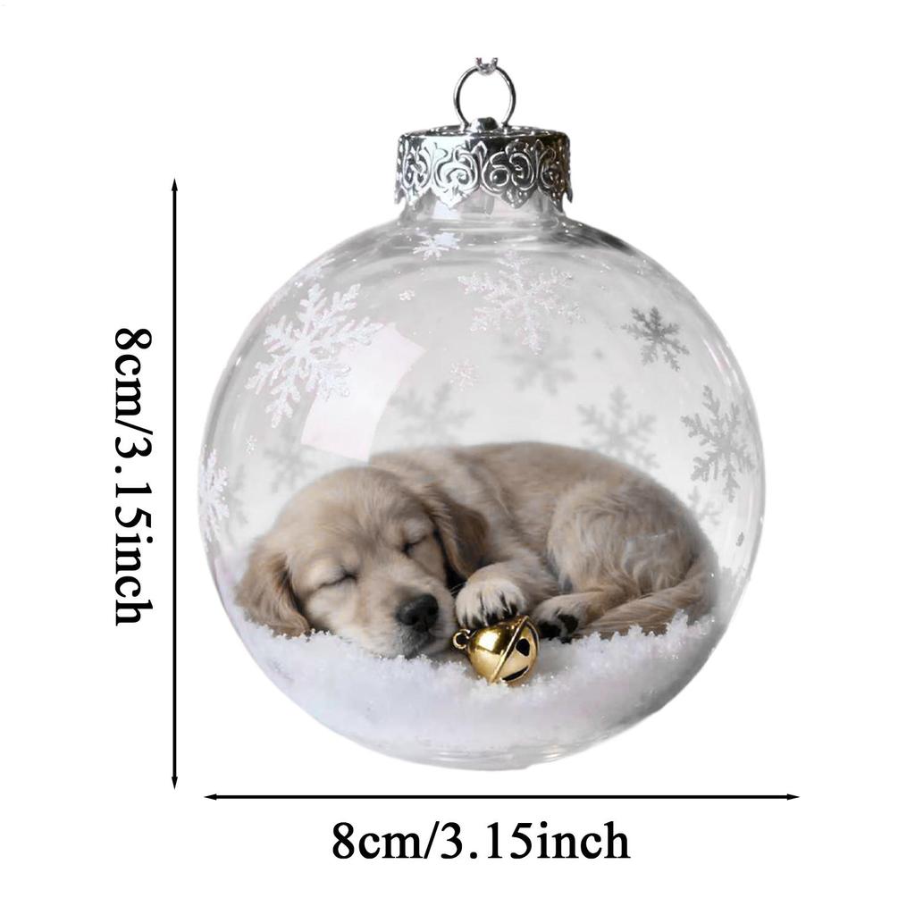 Christmas Ornaments Shatterproof Transparent Decor Dog Balls For Tree For Shopping Mall Bedroom Window Store Home Holiday Party