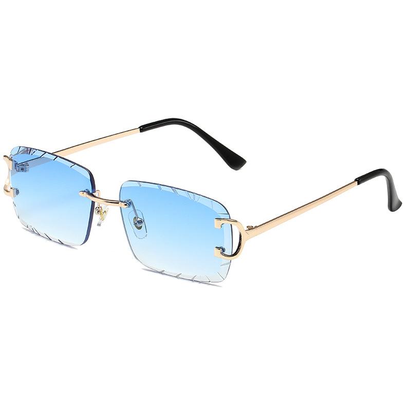 Luxury Square Rimless Sunglasses Men Women Fashion Frameless Sun Glasses Trendy Outdoor Driving Summer Shades