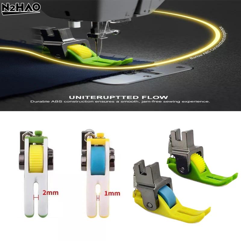 1*Industrial Flat Car Sewing Machine Universal Roller Wheel Presser Foot Thin Thick Leather Presser Feet Lockstitch Accessories