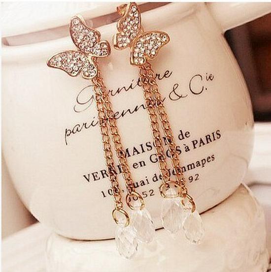 Elegant Bohemian Tassel Stud Earrings - Retro Ethnic Dangle Design