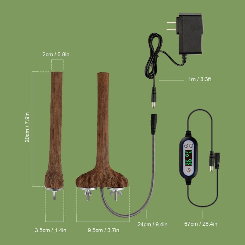 Heated Bird Perch 5W Bird Warmer Bird Perch Stand Heater For African Grey Parakeets Cockatiels Parrot