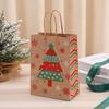 10Pcs Kraft Paper Gift Packaging Bags Reusable Tote Bag Practical Christmas Gift Bag  New Year