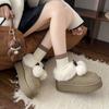 Cotton Shoes Women's 2025 New Winter Thick-soled Wool Ring, Piled and Thickened One-pedal Outer Wear Snow Boots Women's Cotton Shoes