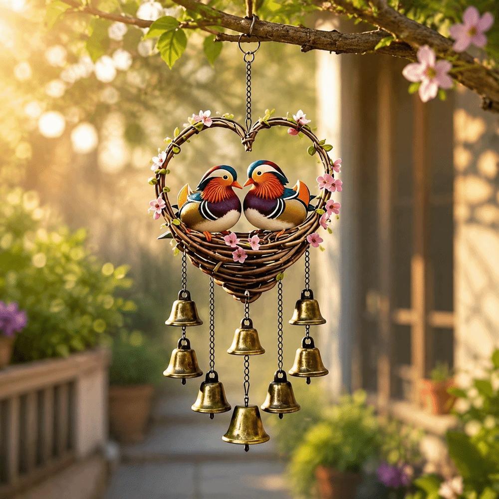 Goose Wind Chime with Bells Eagle Decorative Chain Garden Decoration Bird Hanging Pendant Home