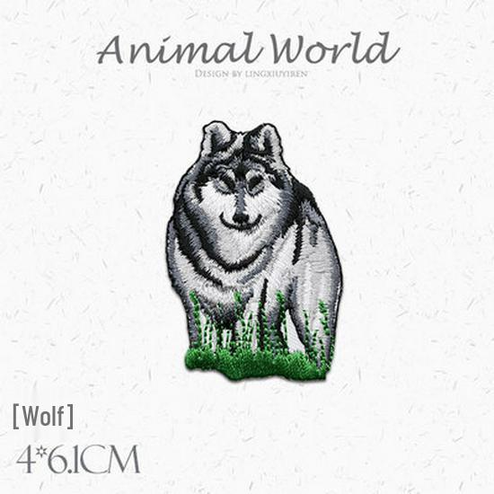 Wolf and Buffalo Embroidered Patch for Bags and Clothes