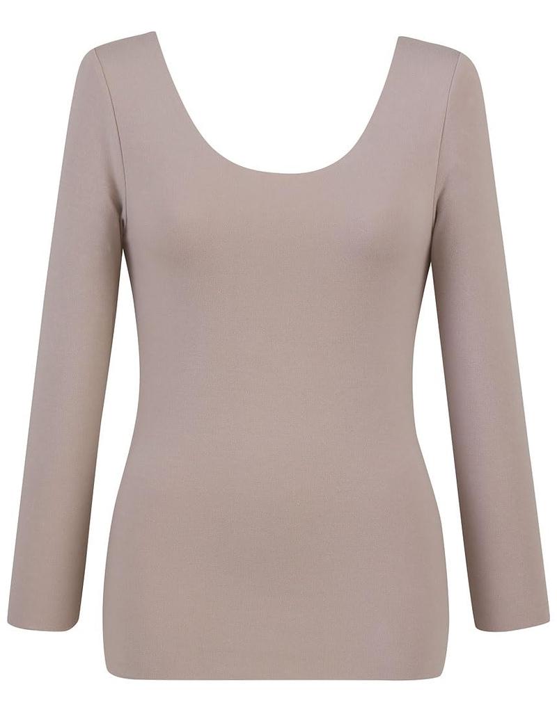 Warm Cotton Show Through Resists Stuffiness Cotton Comfort Long EL4871 BR L Wing/Wacoal Innerwear, 100% (Skin Side), Won't Outerwear, [Luxurious