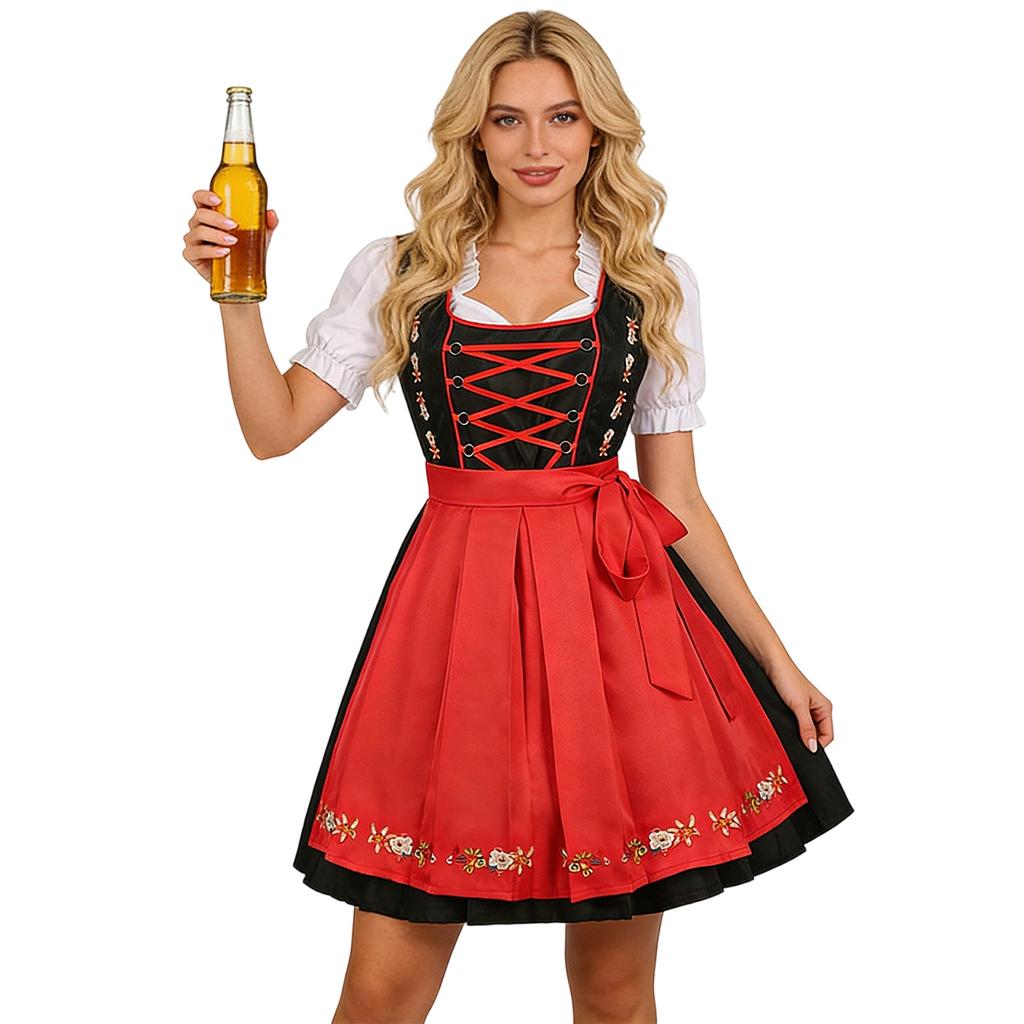 Damska Sukienka Oktoberfest z Koronką, na Występy i Imprezy Kostiumowe