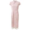 Sancai New Chinese Style Floral Faux Two-Piece Long Dress