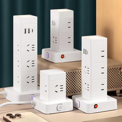 Plug Board Multi Functional Vertical Tower Shaped Socket USB Charging Office Multi Hole Socket Household LED Desk Lamp