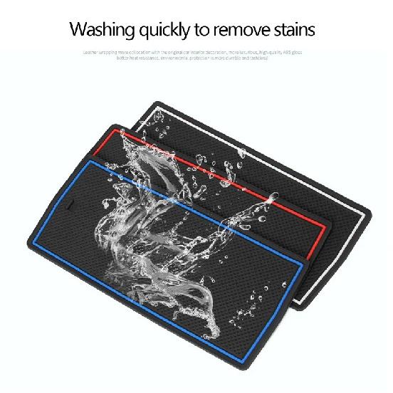 Silica Gel Car Gate Slot Cup Pad Door Groove Mats Anti-Slip Pad For Peugeot 3008 5008 GT 2016 2017 2018 2019 2020 2021 2022 2023
