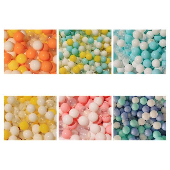 100Pcs Ball Pit Balls Thickened Eco-friendly Smooth Reusable Bite-resistant Hand-on Ability PE Material Macaron Color Pit Balls Kindergarten Toy