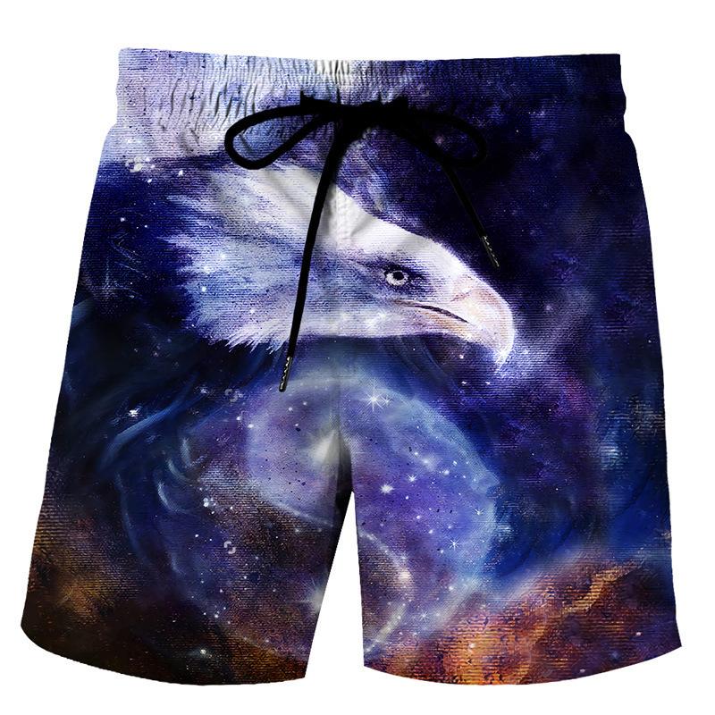 

Мужские пляжные шорты 3D с цифровым принтом животного орла, мужские свободные повседневные пляжные шорты пять четвертей для отпуска 6XL